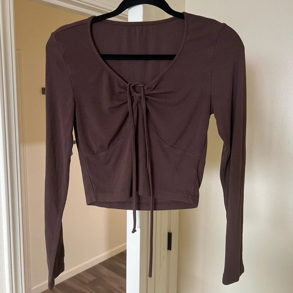 Dazy Y2k Ribbed Drawstring Long Sleeve - Picture 4 of 4